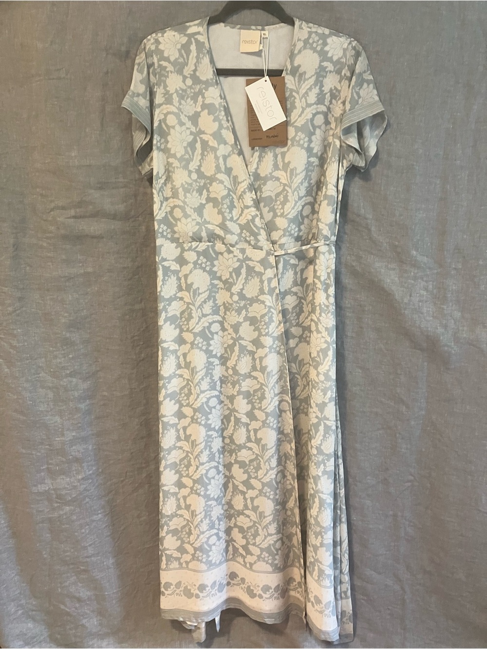 NWT Maxi Wrap Dress in Blue Florals by Reistor
